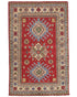 3x5 Red Kuba Afghan Hand Knotted Wool Area Rug